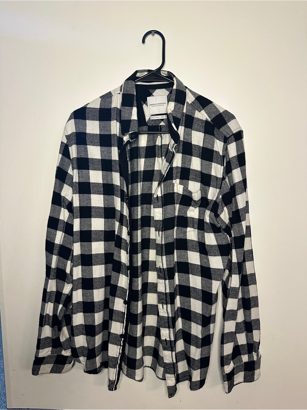 Black & White Checkered Flannel Shirt - American Heritage